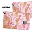 Rose Pink Marble & Digital Gold Frosted Foil V17 - Premium Protective Decal Skin-Kit for the Apple Credit Card
