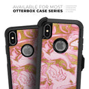 Rose Pink Marble & Digital Gold Frosted Foil V17 - Skin Kit for the iPhone OtterBox Cases