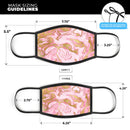 Rose Pink Marble & Digital Gold Frosted Foil V17 - Made in USA Mouth Cover Unisex Anti-Dust Cotton Blend Reusable & Washable Face Mask with Adjustable Sizing for Adult or Child