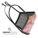 Rose Pink Marble & Digital Gold Frosted Foil V17 - Made in USA Mouth Cover Unisex Anti-Dust Cotton Blend Reusable & Washable Face Mask with Adjustable Sizing for Adult or Child