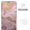 Rose Pink Marble & Digital Gold Frosted Foil V17 - Premium Vinyl Skin Decal for Samsung Galaxy S25 Ultra, S24, S23, S22 & All Galaxy S Models