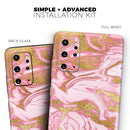 Rose Pink Marble & Digital Gold Frosted Foil V17 - Premium Vinyl Skin Decal for Samsung Galaxy S25 Ultra, S24, S23, S22 & All Galaxy S Models
