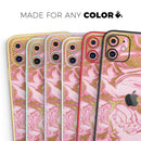 Rose Pink Marble & Digital Gold Frosted Foil V17 - Protective Skin Wrap & Decal – Compatible with iPhone SE to iPhone 17 Pro Max (All Models)