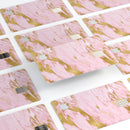 Rose Pink Marble & Digital Gold Frosted Foil V18 - Premium Protective Decal Skin-Kit for the Apple Credit Card