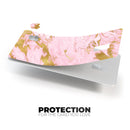 Rose Pink Marble & Digital Gold Frosted Foil V18 - Premium Protective Decal Skin-Kit for the Apple Credit Card