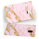 Rose Pink Marble & Digital Gold Frosted Foil V18 - Premium Protective Decal Skin-Kit for the Apple Credit Card