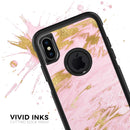 Rose Pink Marble & Digital Gold Frosted Foil V18 - Skin Kit for the iPhone OtterBox Cases