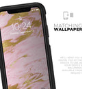 Rose Pink Marble & Digital Gold Frosted Foil V18 - Skin Kit for the iPhone OtterBox Cases