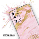 Rose Pink Marble & Digital Gold Frosted Foil V18 - Premium Vinyl Skin Decal for Samsung Galaxy S25 Ultra, S24, S23, S22 & All Galaxy S Models