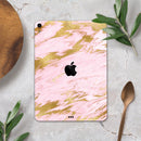 Rose Pink Marble & Digital Gold Frosted Foil V18 - Full Body Skin Decal for the Apple iPad Pro 12.9", 11", 10.5", 9.7", Air or Mini (All Models Available)