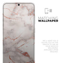 Rose Pink Marble & Digital Gold Frosted Foil V1 - Premium Vinyl Skin Decal for Samsung Galaxy S25 Ultra, S24, S23, S22 & All Galaxy S Models