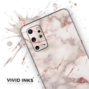 Rose Pink Marble & Digital Gold Frosted Foil V1 - Premium Vinyl Skin Decal for Samsung Galaxy S25 Ultra, S24, S23, S22 & All Galaxy S Models