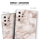 Rose Pink Marble & Digital Gold Frosted Foil V1 - Premium Vinyl Skin Decal for Samsung Galaxy S25 Ultra, S24, S23, S22 & All Galaxy S Models
