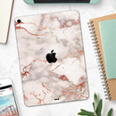Rose Pink Marble & Digital Gold Frosted Foil V1 - Full Body Skin Decal for the Apple iPad Pro 12.9", 11", 10.5", 9.7", Air or Mini (All Models Available)