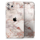 Rose Pink Marble & Digital Gold Frosted Foil V1 - Protective Skin Wrap & Decal – Compatible with iPhone SE to iPhone 17 Pro Max (All Models)