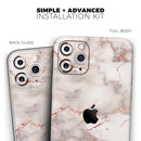 Rose Pink Marble & Digital Gold Frosted Foil V1 - Protective Skin Wrap & Decal – Compatible with iPhone SE to iPhone 17 Pro Max (All Models)