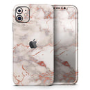 Rose Pink Marble & Digital Gold Frosted Foil V1 - Protective Skin Wrap & Decal – Compatible with iPhone SE to iPhone 17 Pro Max (All Models)