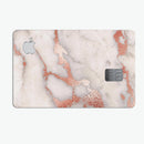 Rose Pink Marble & Digital Gold Frosted Foil V2 - Premium Protective Decal Skin-Kit for the Apple Credit Card