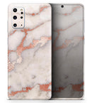 Rose Pink Marble & Digital Gold Frosted Foil V2 - Premium Vinyl Skin Decal for Samsung Galaxy S25 Ultra, S24, S23, S22 & All Galaxy S Models