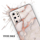 Rose Pink Marble & Digital Gold Frosted Foil V2 - Premium Vinyl Skin Decal for Samsung Galaxy S25 Ultra, S24, S23, S22 & All Galaxy S Models