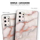 Rose Pink Marble & Digital Gold Frosted Foil V2 - Premium Vinyl Skin Decal for Samsung Galaxy S25 Ultra, S24, S23, S22 & All Galaxy S Models