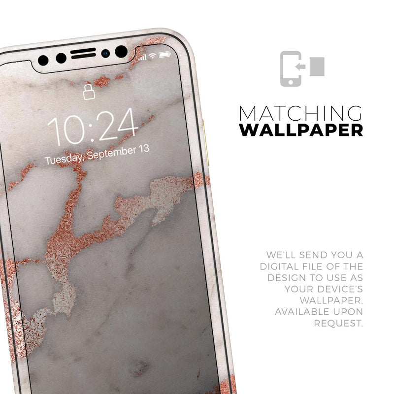 Rose Pink Marble & Digital Gold Frosted Foil V2 // Skin-Kit compatible with the Apple iPhone 14, 13, 12, 12 Pro Max, 12 Mini, 11 Pro, SE, X/XS + (All iPhones Available)