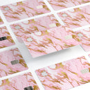 Rose Pink Marble & Digital Gold Frosted Foil V3 - Premium Protective Decal Skin-Kit for the Apple Credit Card