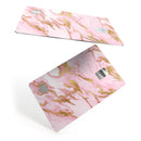 Rose Pink Marble & Digital Gold Frosted Foil V3 - Premium Protective Decal Skin-Kit for the Apple Credit Card