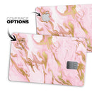 Rose Pink Marble & Digital Gold Frosted Foil V3 - Premium Protective Decal Skin-Kit for the Apple Credit Card