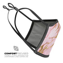 Rose Pink Marble & Digital Gold Frosted Foil V3 - Made in USA Mouth Cover Unisex Anti-Dust Cotton Blend Reusable & Washable Face Mask with Adjustable Sizing for Adult or Child