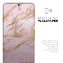 Rose Pink Marble & Digital Gold Frosted Foil V3 - Premium Vinyl Skin Decal for Samsung Galaxy S25 Ultra, S24, S23, S22 & All Galaxy S Models