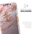 Rose Pink Marble & Digital Gold Frosted Foil V3 - Protective Skin Wrap & Decal – Compatible with iPhone SE to iPhone 17 Pro Max (All Models)