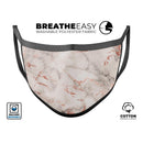 Rose Pink Marble & Digital Gold Frosted Foil V4 - Made in USA Mouth Cover Unisex Anti-Dust Cotton Blend Reusable & Washable Face Mask with Adjustable Sizing for Adult or Child