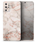 Rose Pink Marble & Digital Gold Frosted Foil V4 - Premium Vinyl Skin Decal for Samsung Galaxy S25 Ultra, S24, S23, S22 & All Galaxy S Models