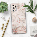 Rose Pink Marble & Digital Gold Frosted Foil V4 - Premium Vinyl Skin Decal for Samsung Galaxy S25 Ultra, S24, S23, S22 & All Galaxy S Models