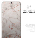 Rose Pink Marble & Digital Gold Frosted Foil V4 - Premium Vinyl Skin Decal for Samsung Galaxy S25 Ultra, S24, S23, S22 & All Galaxy S Models