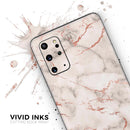 Rose Pink Marble & Digital Gold Frosted Foil V4 - Premium Vinyl Skin Decal for Samsung Galaxy S25 Ultra, S24, S23, S22 & All Galaxy S Models