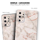 Rose Pink Marble & Digital Gold Frosted Foil V4 - Premium Vinyl Skin Decal for Samsung Galaxy S25 Ultra, S24, S23, S22 & All Galaxy S Models