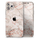 Rose Pink Marble & Digital Gold Frosted Foil V4 - Protective Skin Wrap & Decal – Compatible with iPhone SE to iPhone 17 Pro Max (All Models)