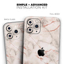 Rose Pink Marble & Digital Gold Frosted Foil V4 - Protective Skin Wrap & Decal – Compatible with iPhone SE to iPhone 17 Pro Max (All Models)