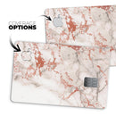 Rose Pink Marble & Digital Gold Frosted Foil V5 - Premium Protective Decal Skin-Kit for the Apple Credit Card