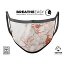 Rose Pink Marble & Digital Gold Frosted Foil V5 - Made in USA Mouth Cover Unisex Anti-Dust Cotton Blend Reusable & Washable Face Mask with Adjustable Sizing for Adult or Child