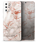 Rose Pink Marble & Digital Gold Frosted Foil V5 - Premium Vinyl Skin Decal for Samsung Galaxy S25 Ultra, S24, S23, S22 & All Galaxy S Models