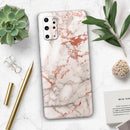 Rose Pink Marble & Digital Gold Frosted Foil V5 - Premium Vinyl Skin Decal for Samsung Galaxy S25 Ultra, S24, S23, S22 & All Galaxy S Models
