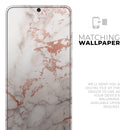 Rose Pink Marble & Digital Gold Frosted Foil V5 - Premium Vinyl Skin Decal for Samsung Galaxy S25 Ultra, S24, S23, S22 & All Galaxy S Models