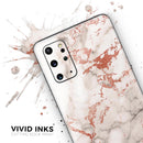 Rose Pink Marble & Digital Gold Frosted Foil V5 - Premium Vinyl Skin Decal for Samsung Galaxy S25 Ultra, S24, S23, S22 & All Galaxy S Models