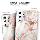 Rose Pink Marble & Digital Gold Frosted Foil V5 - Premium Vinyl Skin Decal for Samsung Galaxy S25 Ultra, S24, S23, S22 & All Galaxy S Models