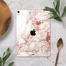 Rose Pink Marble & Digital Gold Frosted Foil V5 - Full Body Skin Decal for the Apple iPad Pro 12.9", 11", 10.5", 9.7", Air or Mini (All Models Available)
