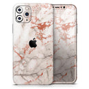 Rose Pink Marble & Digital Gold Frosted Foil V5 - Protective Skin Wrap & Decal – Compatible with iPhone SE to iPhone 17 Pro Max (All Models)