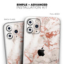 Rose Pink Marble & Digital Gold Frosted Foil V5 - Protective Skin Wrap & Decal – Compatible with iPhone SE to iPhone 17 Pro Max (All Models)